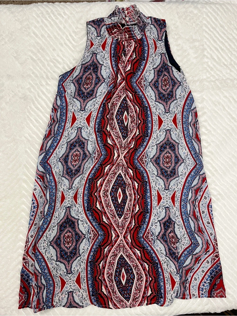 Speechless Sleeveless Paisley High Neck Dress Girls‎ 14 red white blue